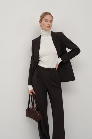 Private Edition Cross Palazzo Trousers Dark Brown