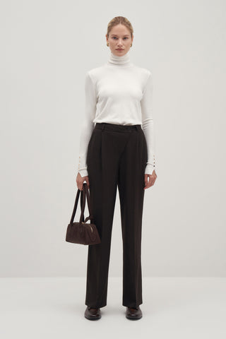 Private Edition Double Breasted Blazer & Cross Trousers Set Dark Brown