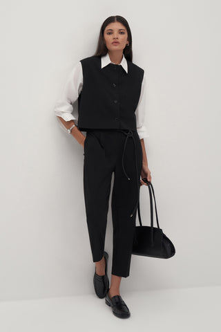 Private Edition Button Detail Vest Black