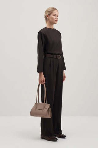Private Edition Blouse & Everyday Trousers Set Dark Brown