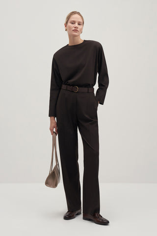 Private Edition Blouse & Everyday Trousers Set Dark Brown