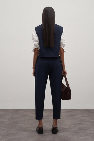 Private Edition Button Detailed Vest Navy Blue
