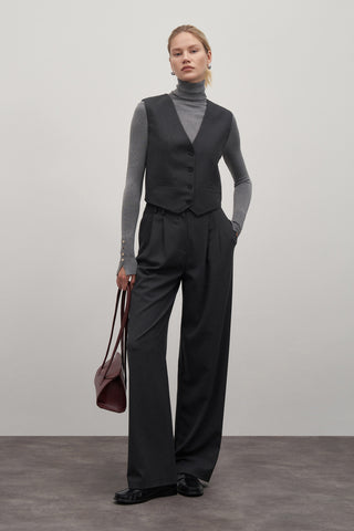 Grey Turtleneck Basic Sweater Pullover