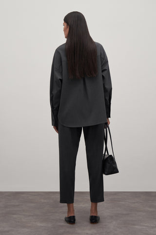 Private Edition Embroidery Detailed Oversized Shirt Anthracite