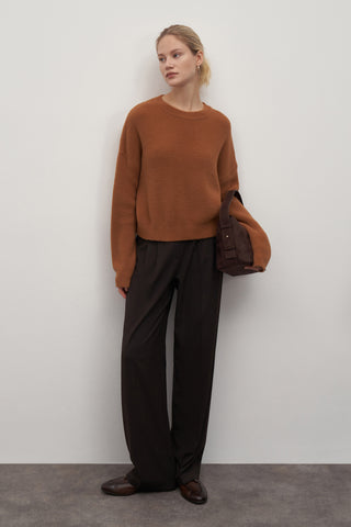 Tan Limited Edition Basic Fuzzy Sweater