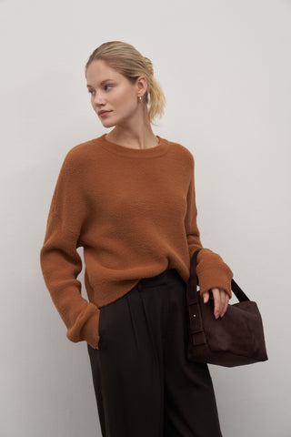 Tan Limited Edition Basic Fuzzy Sweater