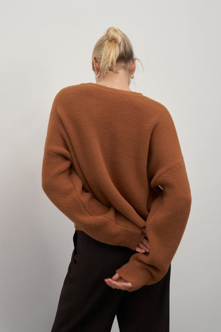 Tan Limited Edition Basic Fuzzy Sweater