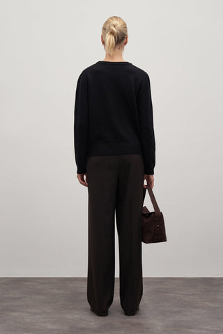 Black Basic Woollen Knit Sweater
