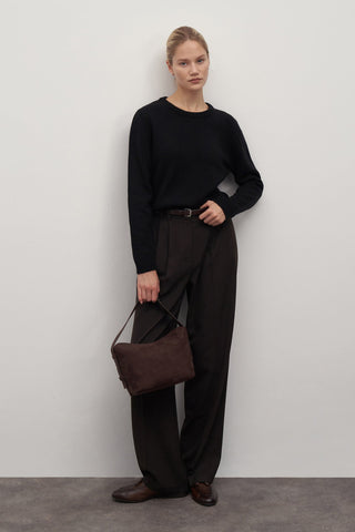 Black Basic Woollen Knit Sweater