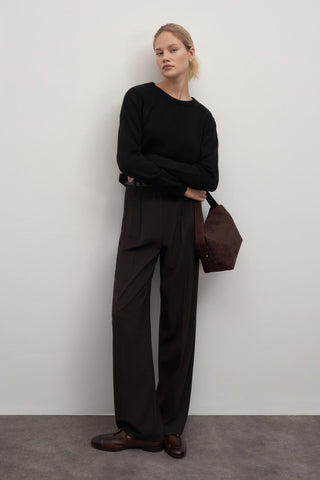 Black Basic Woollen Knit Sweater