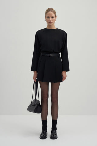 Private Edition Belted Mini Skirt Black