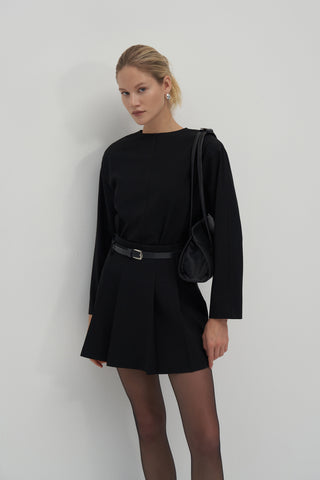 Private Edition Belted Mini Skirt Black