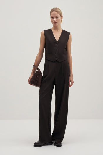 Private Edition Palazzo Trousers Dark Brown