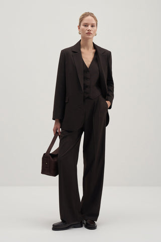 Private Edition Oversized Blazer Dark Brown