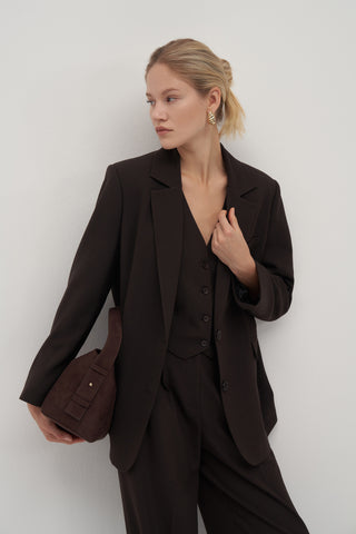 Private Edition Oversized Blazer Dark Brown