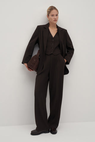 Private Edition Oversized Blazer Dark Brown