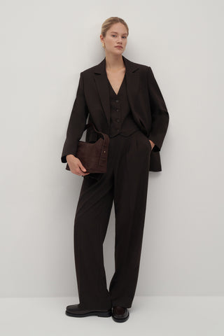 Private Edition Oversized Blazer Dark Brown