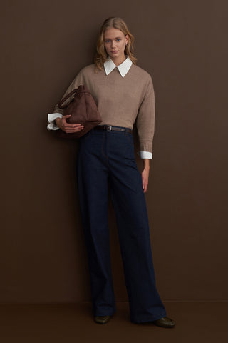 Limited Edition Denim Look Palazzo Trousers