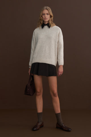 Wool Blend Knitted Oversised Pullover
