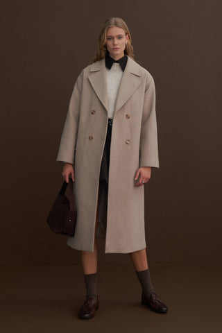 Luce Wool Oversized Coat Latte