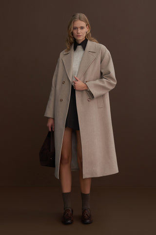 Luce Wool Oversized Coat Latte