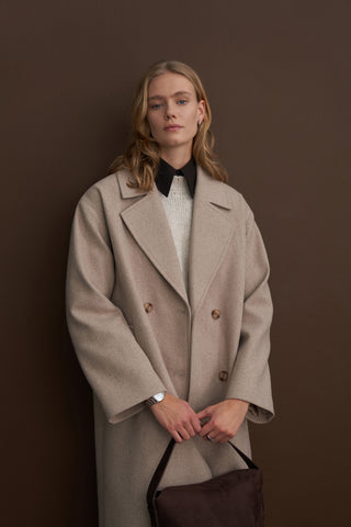 Luce Wool Oversized Coat Latte