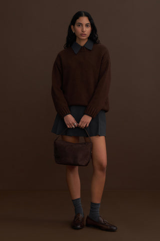 Wool Blend Knitted Oversised Pullover