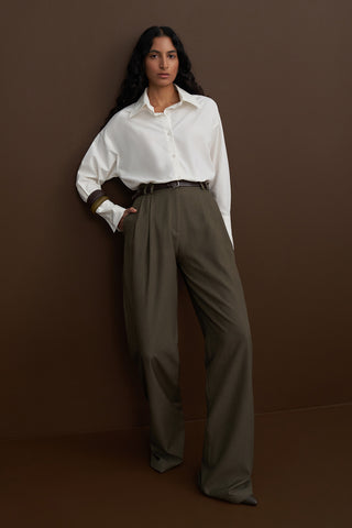 Limited Edition Oversized Blazer Palazzo Trousers Set Khaki