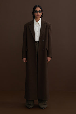 Limited Edition Wool Coat Dark Brown