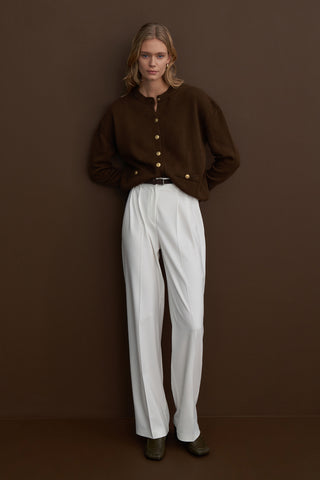 Gold Buttoned Basic Cardigan