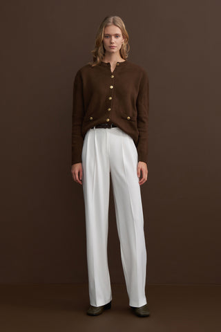 Gold Buttoned Basic Cardigan