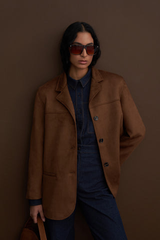 Escape Suede Jacket Coffee Brown