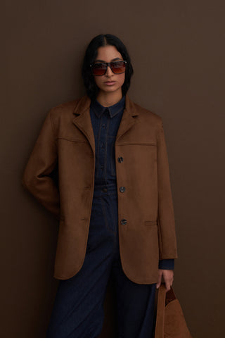 Escape Suede Jacket Coffee Brown