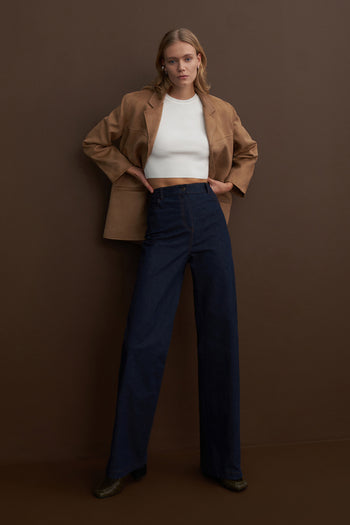 Limited Edition Denim Look Palazzo Trousers
