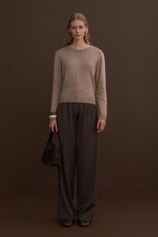Basic Wool Blend Sweater Taupe