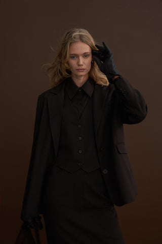 Private Edition Oversized Blazer Dark Brown