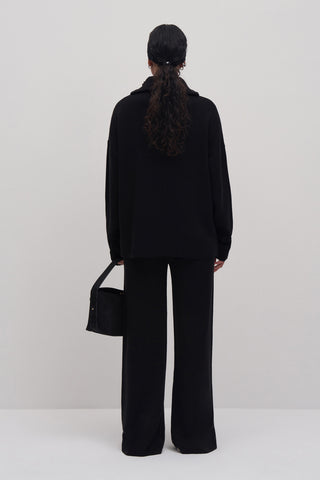 Zip Detail Knitwear Set Black