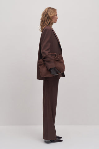 Limited Edition Oversized Blazer & Palazzo Trousers Set Burgundy
