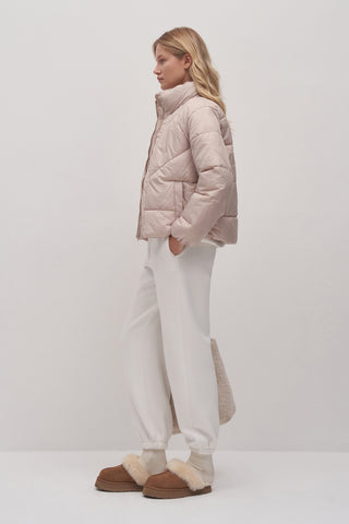 White Basic Oversize Sweatshirt Jogger Tracksuit Set