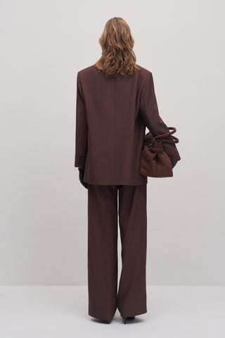 Limited Edition Oversized Blazer & Palazzo Trousers Set Burgundy