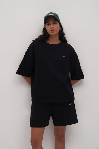 Embroidery Detailed Short Sleeve Sweatshirt