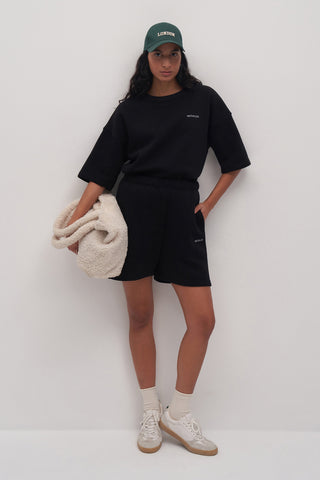 Embroidery Detailed Short Sleeve Sweatshirt Shorts Set
