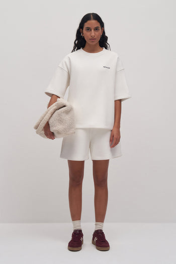 Embroidery Detailed Short Sleeve Sweatshirt Shorts Set