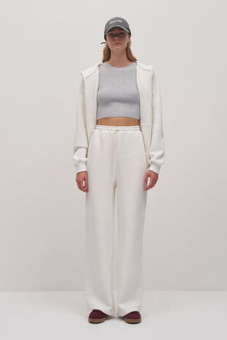 Oversized Zip-Up Sweatshirt White