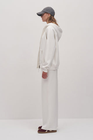 Oversized Zip-Up Sweatshirt White