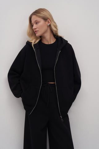 Oversize Double Zip Detailed Sweatshirt