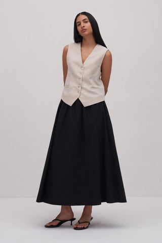 Vera Poplin Flared Skirt