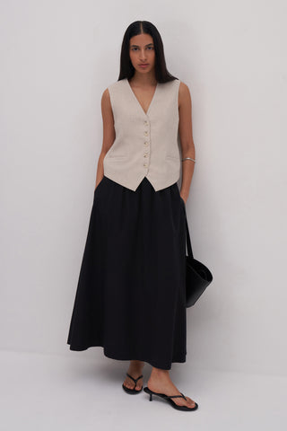 Vera Poplin Flared Skirt
