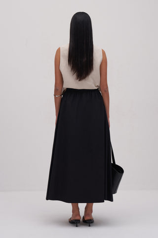 Vera Poplin Flared Skirt