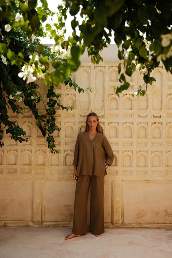 Linen V-neck Shirt